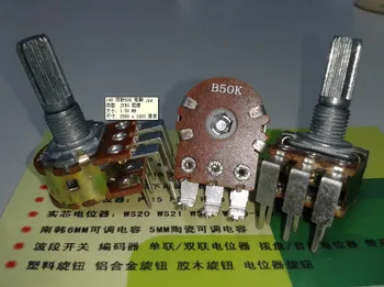 100BUC WH148 dual 6 picior B50K B503 amplificator audio potențiometru de volum busola 20MM mâner