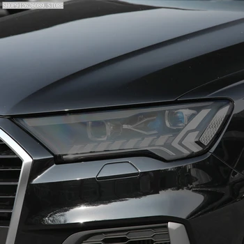 2 Buc Far Auto cu Folie de Protectie Negru Afumat Tentă Folie de Vinil Transparent TPU Autocolant Pentru Audi Q7 2020 2021 SQ7 4M Facelift