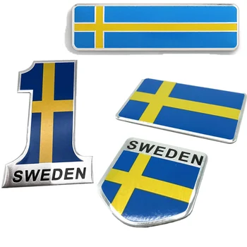 3D Aluminiu Suedia Flag Styling Auto Autocolant Emblema Decal Insigna SE Auto Corpul Fereastra Barei de protecție Ușă pentru Volvo V70 XC60 S60 V60 V40