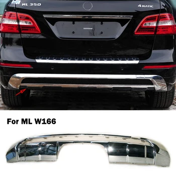 Un 1668804340 Bara Spate ornament Cromat Crom Styling cu Spoiler Difuzor Pentru Mercedes Benz ML W166 ML300 ML350 ML400 ML320 ML550