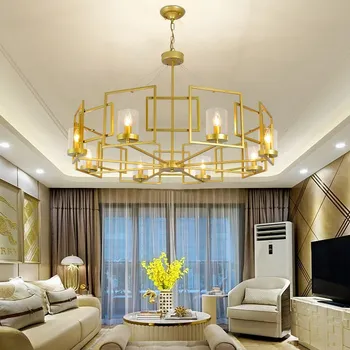 Foaier, scara, dormitor, hol de hotel tavan pandantiv candelabru modern dublă spirală de aur candelabru LB122114