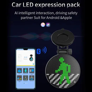 Masina a Ferestrei din Spate, Led-uri de Afișare Wireless Mașină Semn Lampa LED Display Ecran APP Expresia Controlată de Lumină Pentru Interacțiunea Display