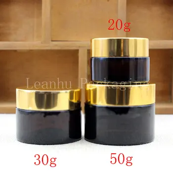 En-gros de 20g 30g 50g Sticlă Maro, Crema de Îngrijire a Pielii Sticlă, Ambalaje Cosmetice Recipient(12PC/Lot)