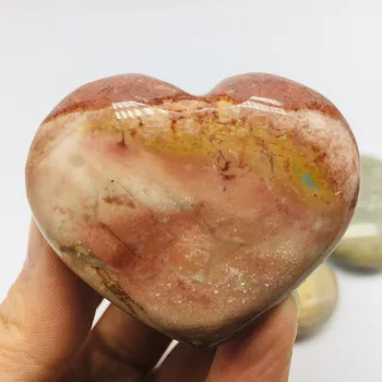 Natural ocean jasper inima de Cristal reiki de vindecare chakra policrom cristal de formă neregulată lustruit rostogoli piatra 1 buc