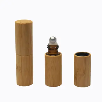 5ml X 20 Bambus Rola cu Parfum Flacon de Sticlă de 5 ml Eyecream Container cu Role Lotiune Cosmetice Flacoane Pentru Parfumuri Ulei Esențial