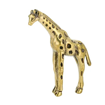 Giraffe Animal Statuie Din Alama Decor Sculptură Figurine Figurine Desktop Girafe Feng Shui Mini Antiqueornament Norocos Fengshui