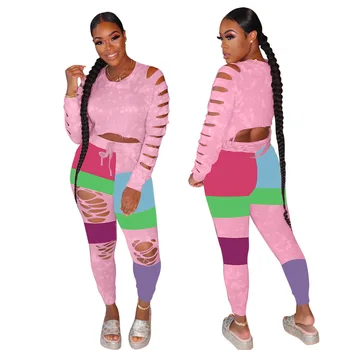 Toamna Streetwear Două Bucata Costum De Pistă Seturi De Femei Joggeri PSuits Sexy Gol Maneca Lunga Bluze Femei Se Încadrează Seturi De Îmbrăcăminte