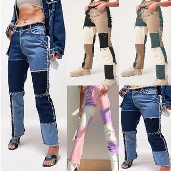 Pantaloni De Mujer De Înaltă Elastic Cusaturi Drepte Sexy Moda Bumbac Tendință De Strada Blugi 2022 Toamna Anului Nou