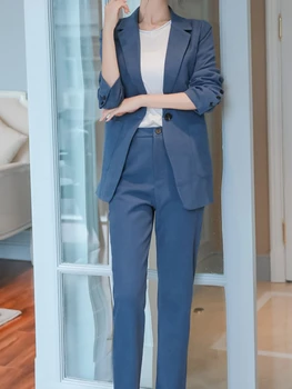 Primavara femei de Afaceri Elegant Pantaloni Costum Office Doamnelor Subțire Sacou Costum de Moda de sex Feminin coreeană haine de Lucru, Haine de Utilaje