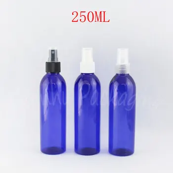 250ML Albastru Rotund Sticla de Plastic Cu Pompă de Pulverizare , 250CC Toner / Ambalare de Apă de Sticlă , Gol Container Cosmetice ( 26 BUC/Lot )