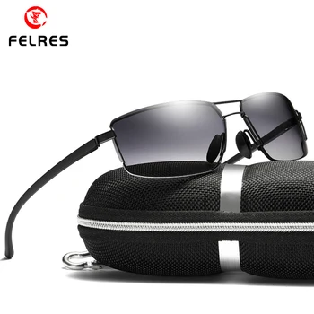 FELRES Metal fără ramă Polarizat ochelari de Soare Sport Pentru Bărbați în aer liber Conducere Pescuit Anti-orbire UV400 Ochelari F128