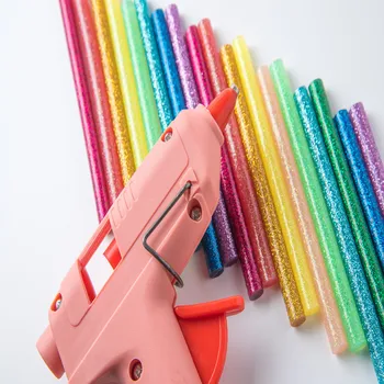 30pcs 7x100mm Hot Melt Glue Stick se Amestecă Culoare Sclipici Vâscozitate DIY Meșteșug Jucărie Instrumente de Reparare