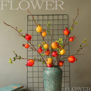 Artificiale de fructe de rodie flori artificiale fabrică de decorațiuni de nuntă buchete drum duce flori de perete flori artificiale