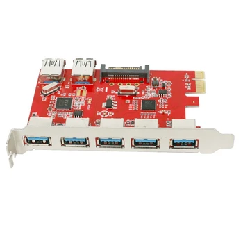 7 Porturi USB3.0 PCI Express PCIe Controller 5X Porturi Externe 2X Interne - 15 Pin SATA Conexiune de Alimentare Card de Interfață
