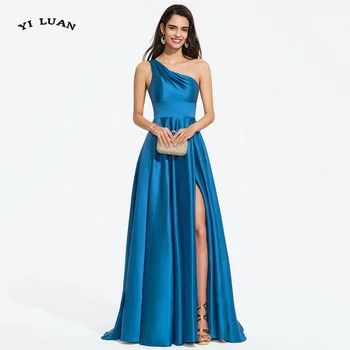 New Sosire pe Un Umăr Rochii de Seara Lungi Halat de serată Dubai Formale rochie de Petrecere Vestidos Elegantes Rochie de Bal