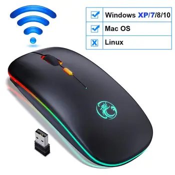 Mouse-ul fără fir Bluetooth-compatibil Reîncărcabilă Mouse-ul Silent Led cu iluminare din spate Ergonomic Mouse-ul Pentru Laptop Pc
