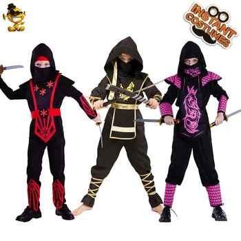 Costum Ninja Copii Cosplay Băiat Cool Ninja Războinic Îmbrăcăminte jocul de Rol Copii Costume de Halloween Petrecere de Ziua de Purim
