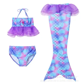 Fete Sirena Costum de Baie, Costume de baie, costume de Baie Inot Bikini 3pcs Set , Incidentale Vânzări Inotatoare .40