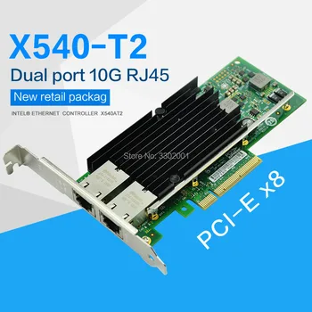 X540-T2 Intel X540 Chinet placa de Retea Compatiblepset PCIe x8 Dual Cupru RJ45 10Gbps Port Eter