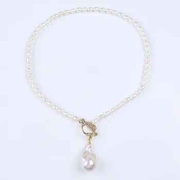 4-5mm AAA naturale orez alb perla real baroc de apă dulce pearl colier bijuterii