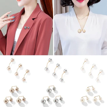 3pcs Imitație Pearl Broșe Pin Anti-decolorare Rochie Eșarfă Cardigan Clip pentru Femei Îmbrăcăminte Rafinat Diy Accesorii