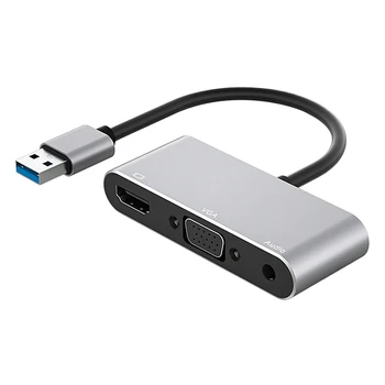 3-în-1 de 1080P USB 3.0 la HDMI-Adaptor compatibil Viteză Rapidă Audio Video Converter Portabile, Desktop PC, Accesorii