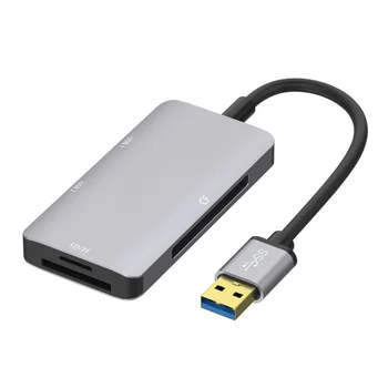 USB 3.0+SD / TF / CF Card Reader, Hub 5 in 1 Multifunctional USB Adaptor USB 3.0 Cititor de Card Splitter pentru Laptop PC Fotograf
