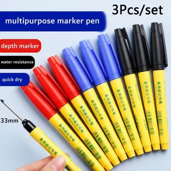Convenabil Multi-scop de prelucrare a Lemnului Decor Util Instrumentul marcaj Tâmplar Pen Cap Lung Markeri Groapă Adâncă de Stilouri-Marker