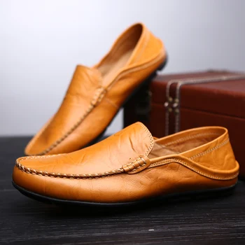 Bărbați Mocasini 2020 Nou Pantofi De Piele Barbati Pantofi Casual Mocasini Respirabil Adidași Bărbați Pantofi Pentru Condus Apartamente Confort Plus Dimensiunea 46