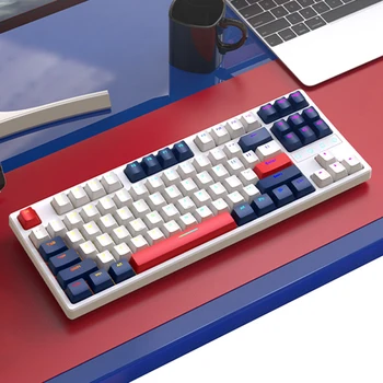 87 de Taste de Gaming Keyboard Albastru/Roșu Comutator RGB Gamer Tastatură Mecanică de Încărcare USB Ergonomie Hot Swappable pentru Desktop de Calculator