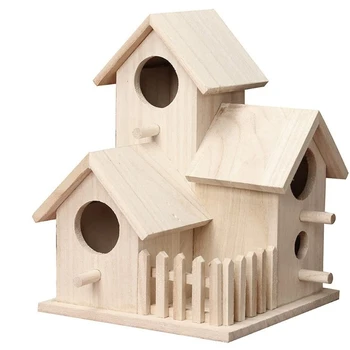 Lemn Bird House Neterminate Colivie pentru Vopsea de Lemn Agățat de Dormit Cuib pentru Interior Exterior Păsări Decoratiuni de Gradina
