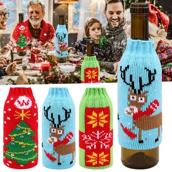 De Crăciun, Consumabile De Uz Casnic Premium Tricotate Crăciun Sticlă De Bere Acoperă Crăciun Sticlă De Bere Putere De Vin
