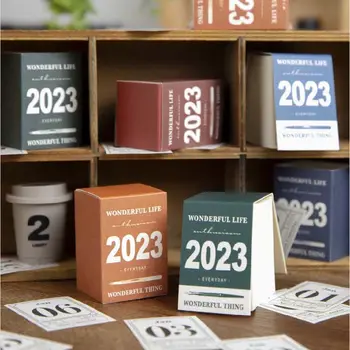 2023 Simplu Mini Desktop Hârtie Simplă De Zi Cu Zi A Calendarului Masă Program Planner Anual Agenda Organizer Pentru Birou Organizator