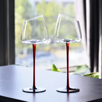 2 buc/Sac Europa Visiniu Pahare de Vin Nordic, de Lux Cristal de Sticlă franceză Red Pole-Cupă de Cocktail de Bucătărie de Sticlă Hotel Drinkware