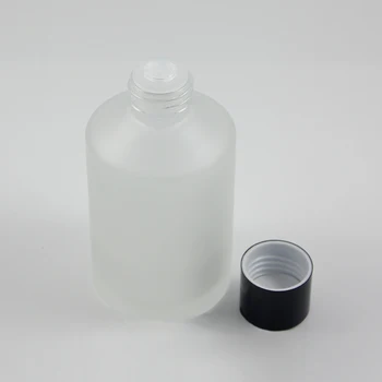 30 buc en-gros de 200 ml rotund clar îngheț sticla lotiune recipient cu negru, capac cu filet , sticla 200ml cosmetic de sticla pentru lichide