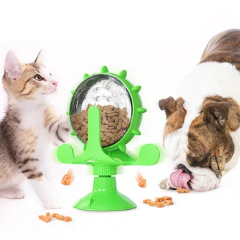 Amuzant Rotație placă Turnantă Lent Alimentator Scurgere de Mâncare de Pisică Câine Jucării Interactive de Câini de Companie de Aprovizionare Moară de vânt Filare Jucărie pentru întreprinderile Mici