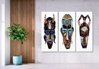 Național African Masca Pictura In Ulei Pe Panza De Imprimare Interior Art Decor