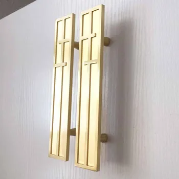 1 Pereche COTOM aur alama manere pentru mobilier simplu sculptură dulap dulap dulapuri butoane și trage de feronerie pentru mobilier