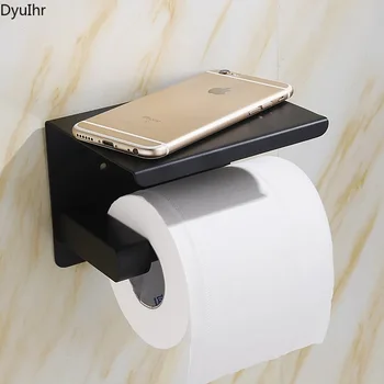 Toaletă creative titularul de hârtie igienică neagră perforată hârtie suport hârtie toaletă telefon mobil suport prosop de hârtie DyuIhr