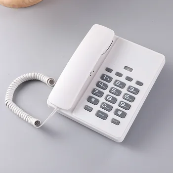 Cu fir, Telefon Fix Alb de Bază Analogic Telefon FSK DTMF Desktop Telefon cu Flash Pauză de Reapelare Ieftin Telefon pentru Casa Hotel