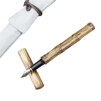 Manual de Bambus Fountain Pen Stilou cu Cerneală de Artă Stilou F Peniță Birou de Scriere Cadou K92C