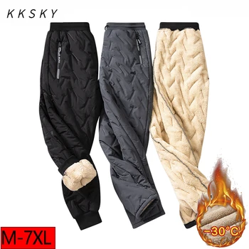 KKSKY de Iarnă 2022 Pantaloni pentru Bărbați de Lână de Bumbac Vrac Cargo pantaloni de Trening Casual Sport Jogges Pantaloni Oversize Gros Barbati Pantaloni Fierbinte