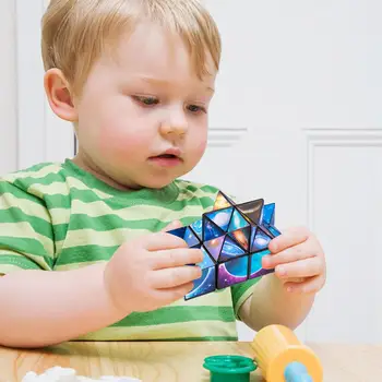 2 bucăți Magnetic Cub Toys - Cub Magic de Jucării pentru Stres si Anxietate Relief | Mână-a avut Loc Magic Puzzle Fli