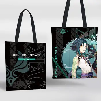 Anime din jur Rechizite Genshin Impact Tutorial Saci Unul-umăr sac de panza student de mare capacitate sac de cumpărături