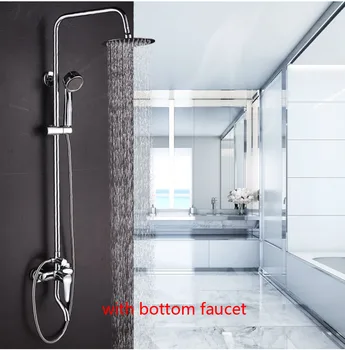 Dofaso baie set de duș inoxidabil ploaie baie robinet de duș suprafață mare cu jet de apă de sus spray si ABS, duș portabil