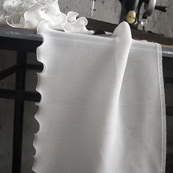 GLace 1Y/Lot pe alb șifon cutat de cusut dantela tesatura femei rochie trim manual diy pânză fusta materialTX1121