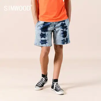 SIMWOOD 2022 cravată-vopsite denim pantaloni scurți pentru bărbați de moda contrast de culoare de moda hip hop streetwear plus dimensiunea îmbrăcăminte de brand SJ170368