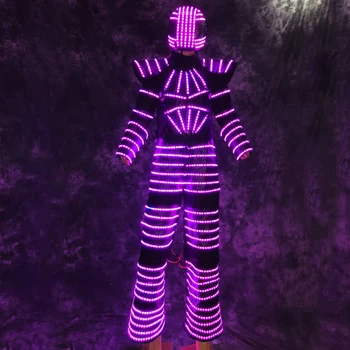 Led-uri Colorate emițătoare de Lumină Robot de Îmbrăcăminte Aprinde Picioroange Îmbrăcăminte Scena Lumini Laser Show Jacheta Sacou Evenimente de Mare amploare
