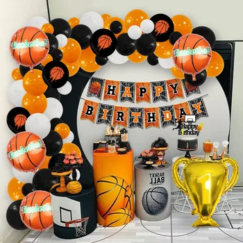 Tema de baschet Băiat Câștigă Campionatul, pentru a Sărbători Ziua de naștere Petrecere Balon Lanț Introduce Rând Decor Consumabile Set