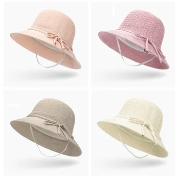 Femei De Moda Găleată Pălării De Sex Feminin De Vară Panama Protecție Solară Pescar Capac În Aer Liber, Plajă, Soare Capac Pălărie Pentru Femei Țesute Pălărie Panama